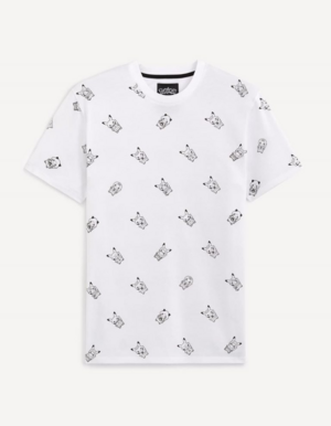 Celio T-shirt blanc motifs Villain Costume Pikachu Collection.png