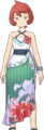 Le look saisonnier de Marcia dans Pokémon Masters EX.