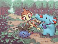 Artwork d'un sauvetage avec Phanpy en meneur.