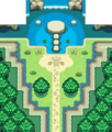 Vu d'ensemble de l'Etang Barbicha dans Pokémon Donjon Mystère : Équipe de Secours Rouge et Bleue