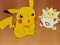 Pikachu (de Sacha) et Togepi (d'Ondine)