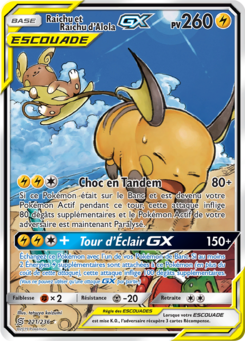Raichu et Raichu d'Alola-GX (Soleil et Lune Harmonie des Esprits 221)