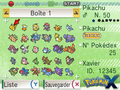 Le joueur peut voir toutes sortes d'informations sur les Pokémon qu'il a stockés.