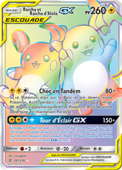 Raichu et Raichu d'Alola-GX (Soleil et Lune Harmonie des Esprits 241)