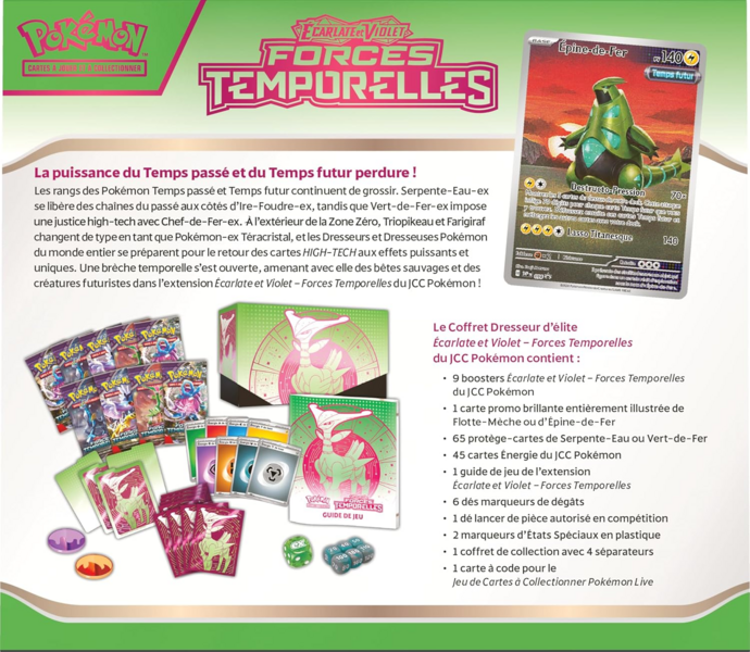 Fichier:Coffret Dresseur d'élite Écarlate et Violet Forces Temporelles Vert-de-Fer Verso.png