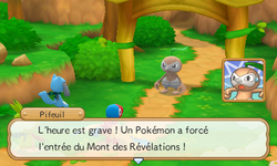 Pifeuil annonce que l'entrée du Mont des Révélations a été forcée.