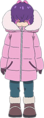Artwork de Dot en tenue de neige.