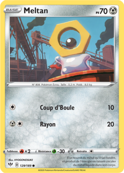 Meltan (Épée et Bouclier Ténèbres Embrasées 129)
