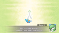 Gardevoir révèle au joueur son rôle.