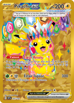 Pikachu-ex (Écarlate et Violet Étincelles Déferlantes 247)