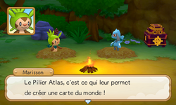 Le partenaire explique au joueur comment la carte du monde est créée…