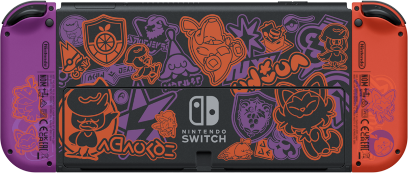 Fichier:Nintendo Switch – Modèle OLED édition Pokémon Écarlate et Violet dos.png