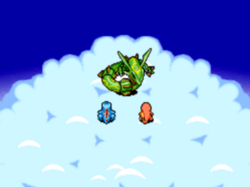 Rayquaza est vaincu au sommet de la Tour Céleste.