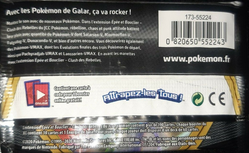 Fichier:Booster Épée et Bouclier Clash des Rebelles Verso.png