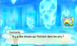 La compagnie faisant face aux cristaux flottants.