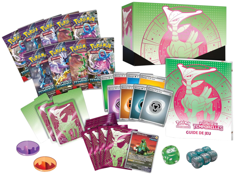 Fichier:Coffret Dresseur d'élite Écarlate et Violet Forces Temporelles Vert-de-Fer Contenu.png
