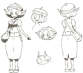 Concept Art de Bianca pour Pokémon Noir et Blanc.