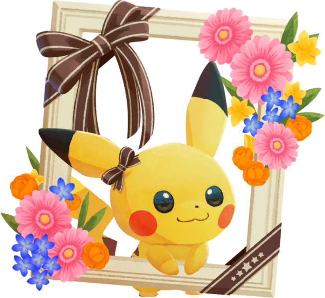 Fichier:Pikachu femelle (Cadre fleuri)-CM.png