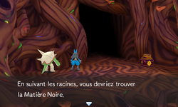Arceus, par télépathie, leur indique le chemin à prendre.