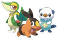 Les 3 Pokémon de départ à Unys