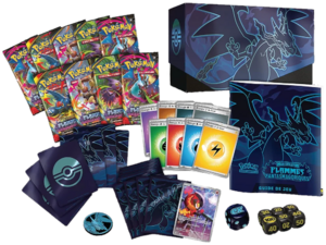 Coffret Dresseur d'élite Méga-Évolution Flammes Fantasmagoriques Contenu.png