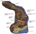Plan de la Route 12 et de la Plage d'Ula-Ula dans Pokémon Ultra-Soleil et Ultra-Lune.