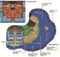 Plan du Club Hano-Hano et de la Plage Hano-Hano dans Pokémon Ultra-Soleil et Ultra-Lune.