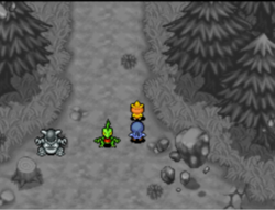 Le trio à l'entrée du donjon.
