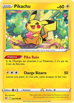 Pikachu (Épée et Bouclier Origine Perdue 052)